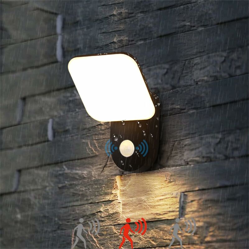 Image of Lampada da parete a led per esterni con sensore di movimento nero Lampada da parete a induzione Pir per interni Ip65 Lampada da parete per esterni