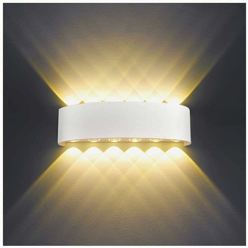 Image of Lampada da parete per interni led bianco 12W Lampada da parete moderna, Lampada da parete in alluminio, Lampada da notte a faretto su e giù Lampada