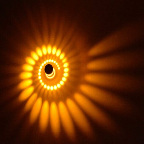 MINKUROW Lampada Da Parete Per Interni Led Effetto Moderno 3w Lampada Da Parete Decorativa In Alluminio Giallo Caldo Per Corridoio Camera Da Letto Per Bambini Hotel Ristorante Cucina Sala Da Pranzo Se