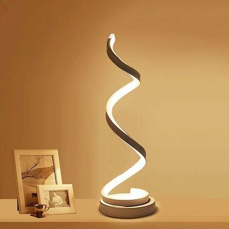 Trade Shop - Lampada Da Tavolo Led Moderna A Spirale Curva 12watt Luce Da  Comodino Bianca D05 Bianco Naturale 