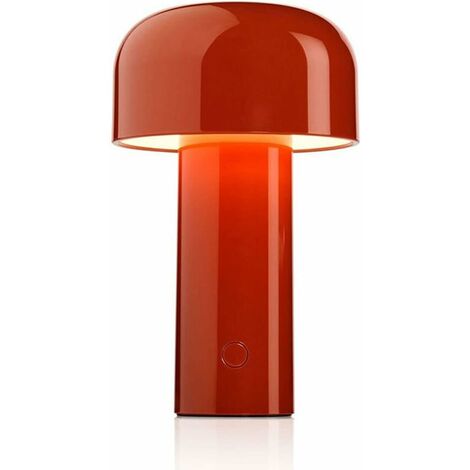 MINKUROW Lampada Da Tavolo Portatile A Led Con Sensore Touch, Faretto In Acrilico 3 Livelli Di Luminosità Design Fungo Fungo, Per Camera Da Letto Camera Da Letto Bar Cafe Rosso