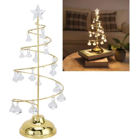 MINKUROW Lámpara De Mesa De Cristal De Árbol De Navidad, Lámpara De Escritorio De Árbol De Navidad De Cristal De Bajo Voltaje, Luz De Noche De Cristal Led De Navidad Para Pasillos, Escaleras Para Sala