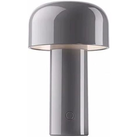 MINKUROW Lámpara De Mesa Led Portátil Con Sensor Táctil, Foco Acrílico, 3 Niveles De Brillo, Diseño De Hongos, Para Dormitorio, Dormitorio, Bar, Café, Gris