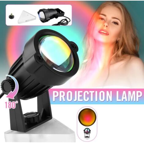 MINKUROW Lámpara De Puesta De Sol Arcoíris, Luz De Proyección De Puesta De Sol, Rotación De 180 Grados, Carga Usb, Atmósfera Led Romántica, Luz Nocturna Para Adultos, Parejas, Fondo De Dormitorio