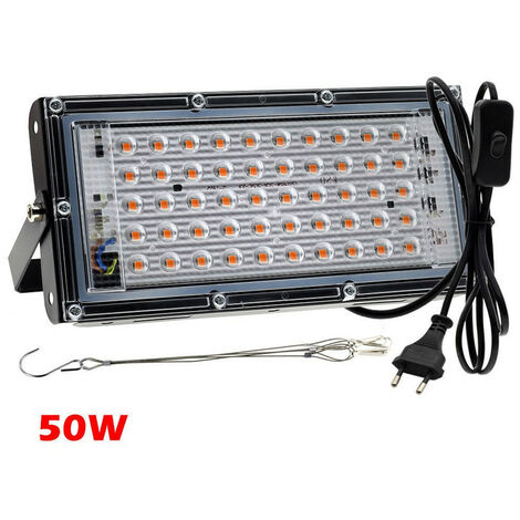 MINKUROW Lampen Gewächshauslampe Garten-Gartengeräte für und Sämlingswachstum 100 W Lampe 96 LED-Gartenbau-Blütenpflanze, die Indoor-Hydroponik mit Licht-Gartenbau-Beleuchtungspflanzen anbaut (50 W)