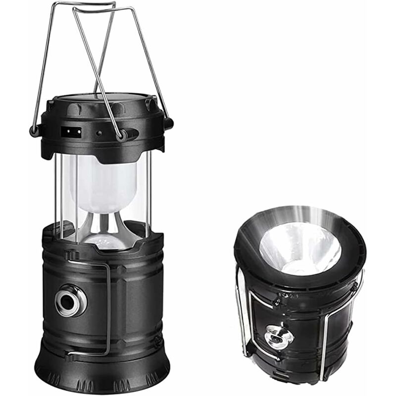 Image of Minkurow - Lanterna Solare Lanterne Da Campeggio Illuminazione Per Tende Con Interfaccia Usb Lanterna Da Giardino Torcia Ricaricabile Supporto