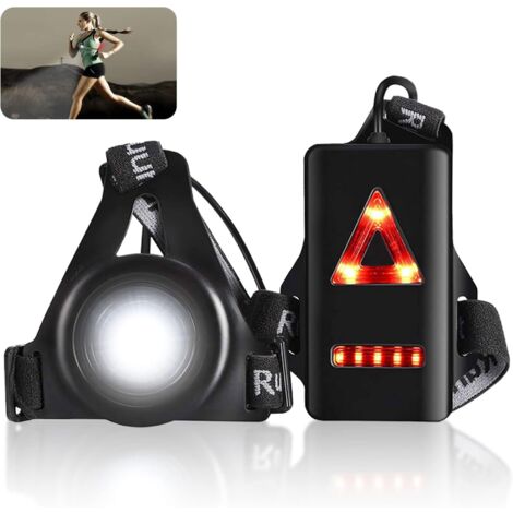 MINKUROW Lauf-Nachtlicht, wasserdichtes Outdoor-Sport-USB-Aufladen Jogging-Brustlicht 3 Lichtmodi mit abnehmbarem Befestigungsband