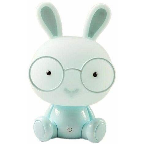 MINKUROW Led Bunny Night Light Tea Light Lampade Per Bambini Protezione Degli Occhi Luce Di Emergenza Decorazione Touch Comodino Camera Da Letto Illuminazione D'atmosfera,Blue