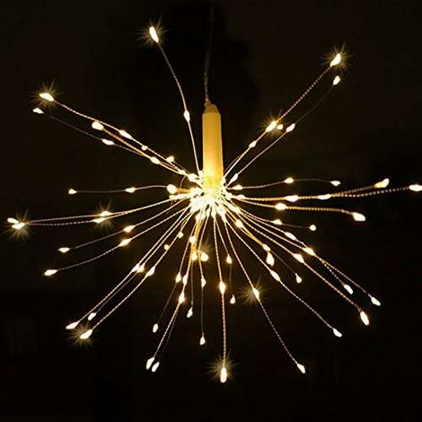 MINKUROW LED-Feuerwerkslicht, LED-Kupferdrahtlicht, wasserdichte ferngesteuerte Weihnachtslichter für Schlafzimmer, Garten, Terrasse, Hochzeit, Party, DIY-Dekoration (120 LEDs)