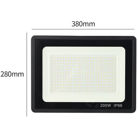 MINKUROW LED-Flutlicht, 200 W, 25000 lm, LED-Außenstrahler, 6000 K, LED-Flutlicht, wasserdichte IP66-Sicherheitsbeleuchtung für Garten, Garage, Hof, Parken (kaltes Weiß, 200 W)