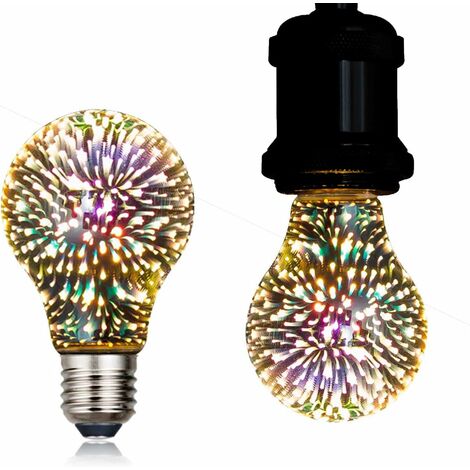 MINKUROW LED-Glühbirne mit 3D-Feuerwerkseffekt für dekoratives Stimmungslicht E27 A60 4,5 W 125 lm 360° 230 V kein Flimmern, nicht dimmbar