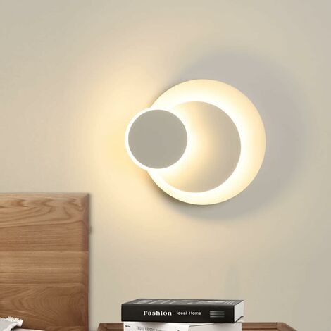 MINKUROW LED Luz de pared para interiores 15W Iluminación de aplique Lámpara de pared de metal creativa giratoria de 350 ° 3000k Lámpara de pared moderna blanca cálida 3 en 1 Apliques giratorios Luz d