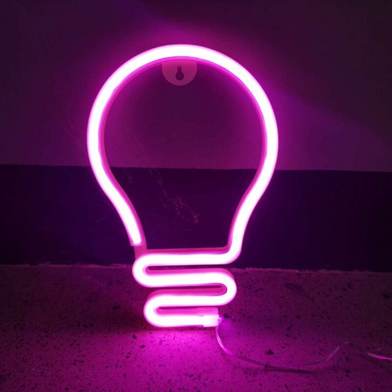Image of Led Neon Light Bulb Shape Neon Light Sign Usb/Battery Neon Night Light Colorful Led Neon Lampada Da Parete Decorazione Per Home Bar Matrimonio Festa