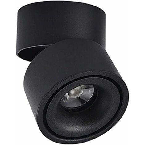 MINKUROW Led Plafoniera Da Incasso A Plafone, Lampadario Girevole A 360 Gradi Lampadario A Soffitto Faretto Sfondo Lampada Da Soffitto Nero 3000k 10w