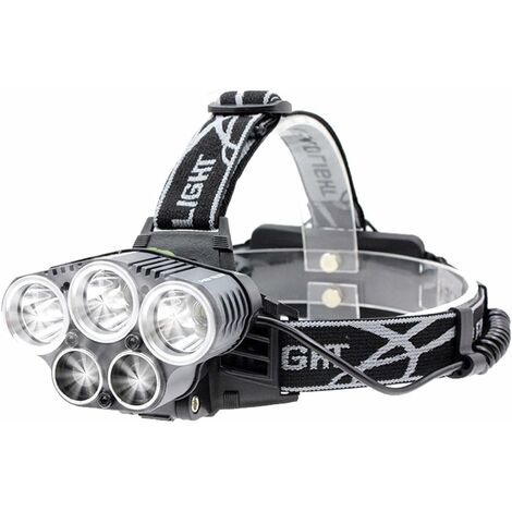 MINKUROW LED-Stirnlampe, wiederaufladbare USB-Stirnlampe mit Bewegungssensor, 6 Lichtmodi, IPx4 wasserdicht, zoombar und wasserdicht für Angeln, Camping, Wandern, Radfahren (5 LED-Leuchten)