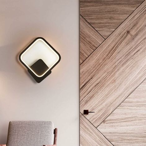 MINKUROW LED-Wandleuchte Schwarz-Weiß-Wandleuchte für den Innenbereich, einfache Kunst, Heimdekoration, Metall, Wandbeleuchtung, moderne Wohnzimmer-Korridor-Bettlampe
