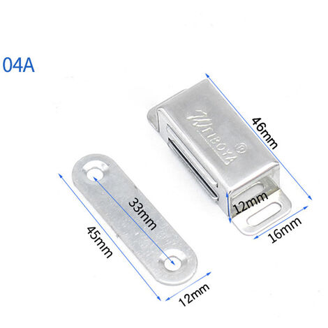 MINKUROW Leistungsstarker Schranktürmagnet mit Schrauben, 6 Stück Magnetverschlüsse, Schranktürmagnet, starker Edelstahl, strapazierfähig, Schrankmagnet für Schubladen, Duschtür, Schrank, 46 x 16 mm