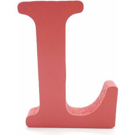 MINKUROW Lettere in Legno (L) Rosse 1 pz 10 cm A-Z Alfabeto Inglese Fai da Te Ornamenti Artigianali per la Decorazione Domestica di Nozze Compleanno Feste Accessori