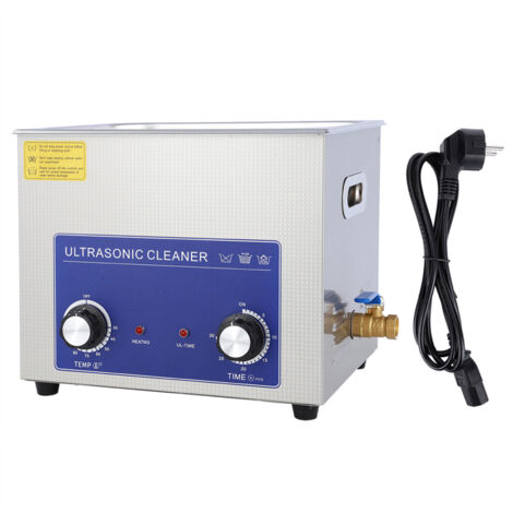 MINKUROW - Limpiador ultrasónico de acero inoxidable con temporizador de calentamiento digital para uso privado y comercial en laboratorio (10L)