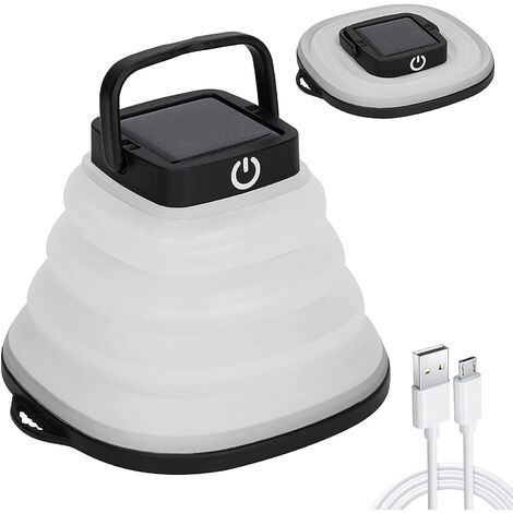 MINKUROW Linterna De Luz De Camping, Lámpara Led Con Energía Solar, Linterna Led Plegable, Lámpara De Camping, 3 Modos De Atenuación, Linterna, Lámpara De Camping Para El Hogar, Campamento, Senderismo