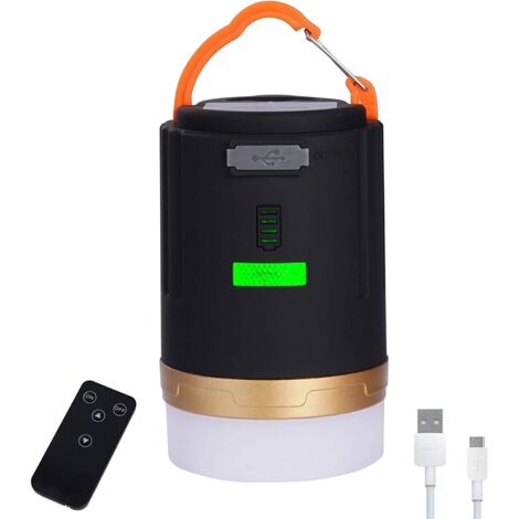 MINKUROW Linterna Para Acampar Linterna Para Acampar Led 4800mah Luces Para Tienda De Campaña Batería Recargable, Resistente Al Agua, Base Magnética, 3 Modos De Iluminación Para Acampar, Trabajar, Caz