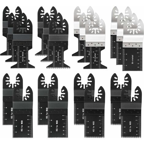 MINKUROW Lot De 20 Lames De Scie Oscillantes Professionnelles En Bois/Métal Universelles Multitool Quick Release Pour Fein Multimaster, Ryobi, Milwaukee, Bosch, Dremel, Dewalt, Rockwell