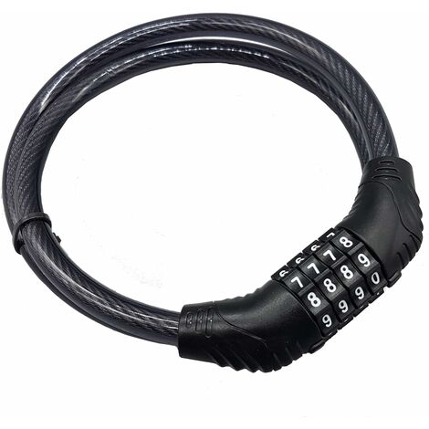MINKUROW Lucchetto Con Combinazione Per Bicicletta Da 65 Cm, Cavo In Acciaio Rivestito, Lucchetto Con Numero Di Bicicletta