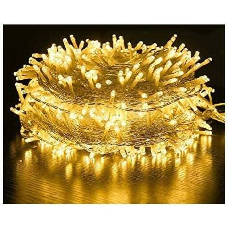 MINKUROW Luces De Cortina, Luces De Cadena De 100 M, Luz Blanca Cálida, 8 Modos De Iluminación, Decoración Interior Y Exterior, Ip44 A Prueba De Agua, Luces De Cadena De Hadas Para Bodas Y Fiestas (80