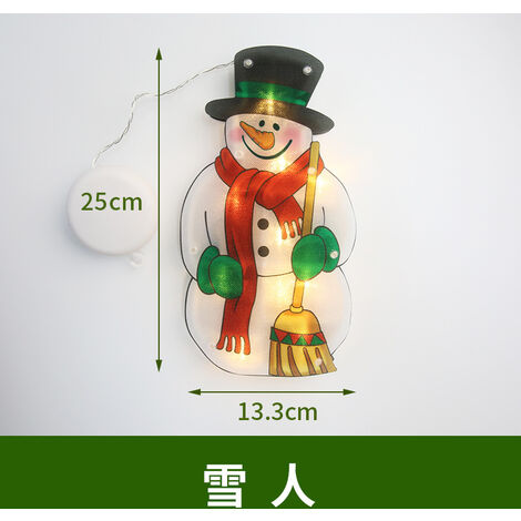 MINKUROW Luces De Navidad Led Luces De Papá Noel Lámpara De Navidad Con Ventosa Para Navidad Ventana Vidrio Pared Decoraciones Interiores