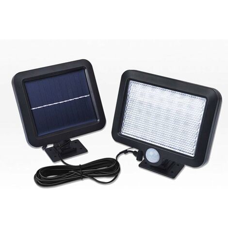 MINKUROW Luces Solares Con Sensor De Movimiento Para Uso En Exteriores E Interiores Con Panel Solar Separado Diseño Desmontable 56 Led Solo Alimentado Por Control De Luz Para Porche, Patio, Terraza, G