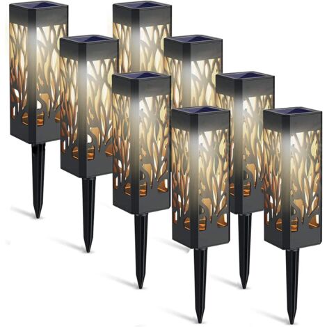 MINKUROW Luci Solari Da Giardino, 8 Pezzi Lanterna Solare Decorazione Da Giardino Con Luce Bianca Calda, Ip65 Luce Solare Decorativa Bianca Calda Impermeabile Per Decor, Giardino, Patio, Vialetti