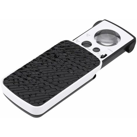 MINKUROW Lupa, 30x/60x/90x Lentes De Aumento Lupa Portátil Con Luz Led Lupa Iluminada Para Joyas, Piedras, Sellos, Monedas, Relojes, Etc. (Negro)