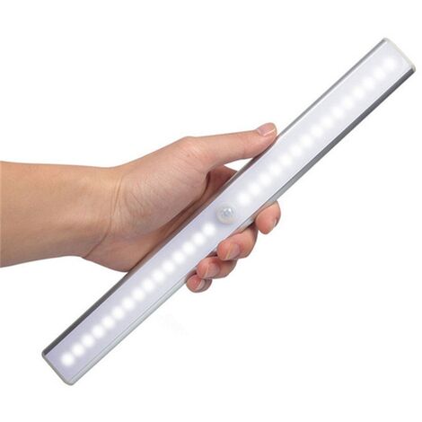 MINKUROW Luz de armario, luz de sensor de movimiento LED Tanbaby con 30 LED, luz de armario de carga USB, 3 modos de luz de noche, para armario, armario, escalera, pasillo (40 cm)