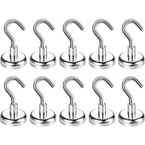 MINKUROW Magnethaken, 18 kg Superstarke Neodym-Magnethaken 25 mm Magnethaken (10 Stück)