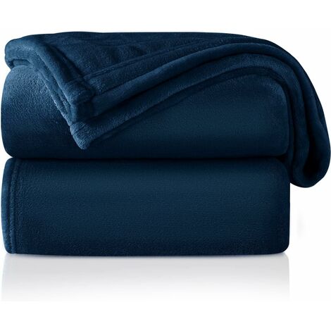 MINKUROW Manta De Peluche, Manta De Vellón Esponjosa, Suave Y Cálida Para Cama, Sofá, Manta Como Manta De Sofá, 200 X 230 Cm, Azul Marino
