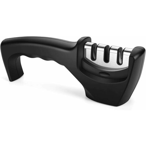 MINKUROW Messerschärfer, Ergonomisches Design Professioneller 3-in-1-Manueller System-Messerschärfer, Rutschfeste Manuelle Schärfer