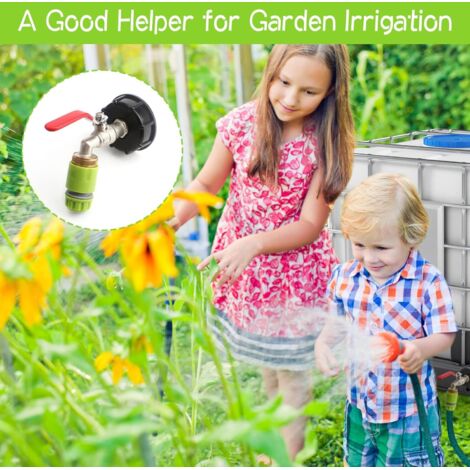 MINKUROW Messing vernickelt Tankadapter für IBC 3/4" Gewindeanschluss, 1000l Tank Wasserhahn Regenwassersammler Wasserhahn Auslasshahn Ventilanschluss Gartenschlaucharmaturen