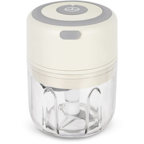 MINKUROW Mini Chopper, Durevole Tritacarne Elettrico Per Cipolle Da 250 Ml Per Utensili Da Cucina(Bianco)