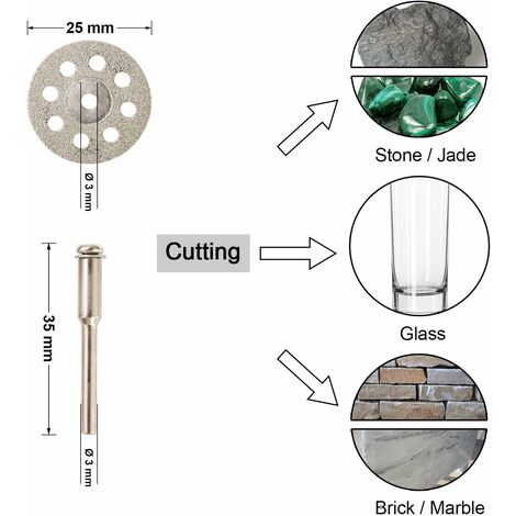 MINKUROW Mini-Diamant-Trennscheibe & Hss-Mini-Kreissägeblatt & Harz-Mini-Trennscheibe (3 mm Dorne) für Holz, Stein, Metall – 44-teilige Packung