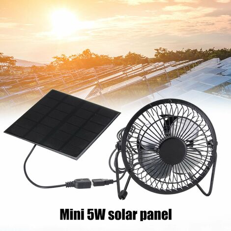 MINKUROW Mini-Lüfter – USB-Solarpanel-betriebener tragbarer Mini-Lüfter für Belüftung und Kühlung