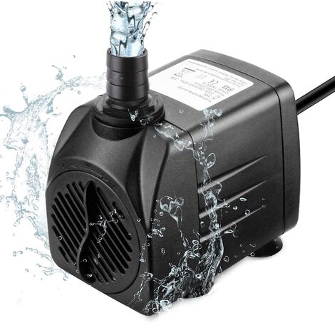 MINKUROW Mini Pompe À Eau, Submersible Pompe À Eau 25w 1800l/H 220v 1.5m Submersible Brushless Moteur Pompe Ajustable Pour Les Fontaines De Table Aquarium Pond Water Gardens Et Hydroponic Systems