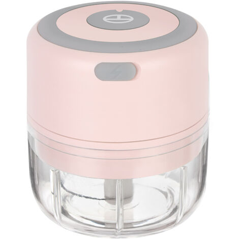 MINKUROW Mini-Zerkleinerer, langlebiger elektrischer Zwiebelzerkleinerer mit 100 ml Fassungsvermögen für Küchenutensilien (Rosa)