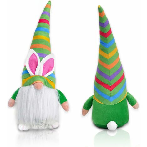 MINKUROW Mizijia Pasqua Peluche Conigli Gnomi, 1pc Pasqua Bambola Di Peluche, Decorazioni Di Pasqua Bambola, Peluche Gnomo Di Pasqua, Decorazioni Di Pasqua Elfi Nani Verdi Figurine (Verde)