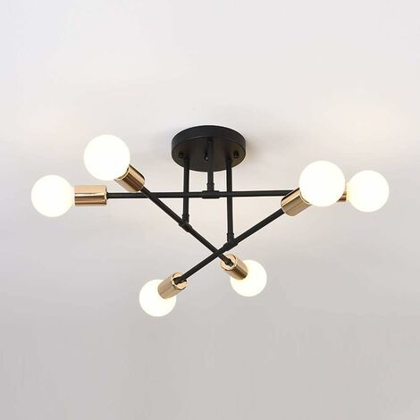 MINKUROW Moderne Deckenleuchte, Bcc 6-Licht-Vintage-Lampe, industrielle Kronleuchter-Pendelleuchte E27 für Wohnzimmer, Schlafzimmer, Küche