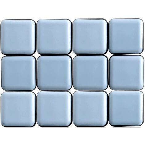 MINKUROW Möbelgleiter, 12 Stück selbstklebende Möbelgleiter aus PTFE-Teflon, quadratisch, geeignet für glatte Böden und Teppiche (quadratisch, 30 x 30 mm)