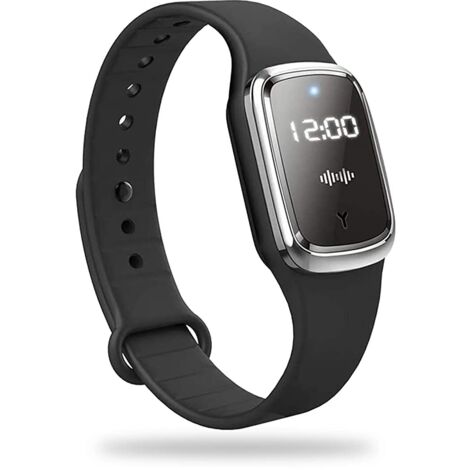 MINKUROW Mückenschutz-Armbänder, wasserdichte USB-wiederaufladbare Ultraschall-Mückenschutz-Uhr für drinnen und draußen, geeignet für Erwachsene und Kinder (Schwarz)