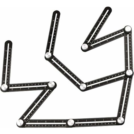 MINKUROW Multi-Winkel-Messlineal, Aluminiumlegierung, 12 Klapplineale, Fliesenbohrfinder, Messwerkzeug für Heimwerker, Bauherren, Schreiner, Fliesenleger, Handwerker
