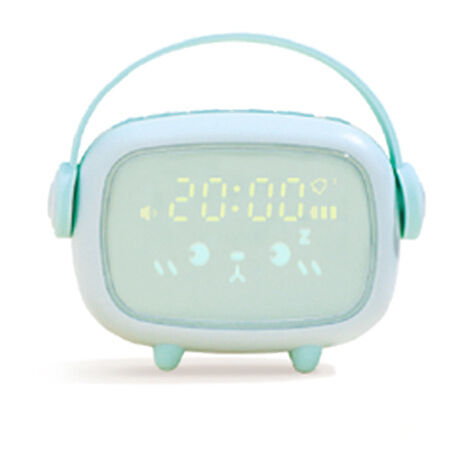 MINKUROW Multifunktionaler digitaler Wecker Led Wake Up Night Light Usb wiederaufladbarer Led-Wecker Cute Daily Alarms For Bed - Grün