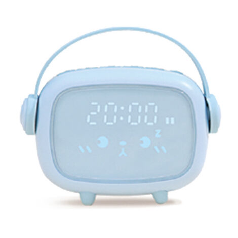 MINKUROW Multifunktionaler digitaler Wecker Led Wake Up Night Light USB Wiederaufladbarer Led Wecker Nette Tägliche Alarme Für Bett - Blau