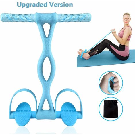 MINKUROW Multifunktions-Spannseil, Bodybuilding-Expander, elastisches Widerstandsband, Yoga-Übungsgerät, Taillen-Arm-Beintrainer, tragbares Heim-Fitnessgerät für Fitness-Schlankheitstraining (Blau)